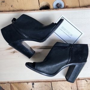 Rag & Bone "Mabel" Peep Toe Mixed Leather Bootie